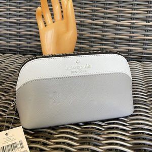 Kate Spade Staci Colorblock Small Cosmetic Zip Case Nimbus Grey